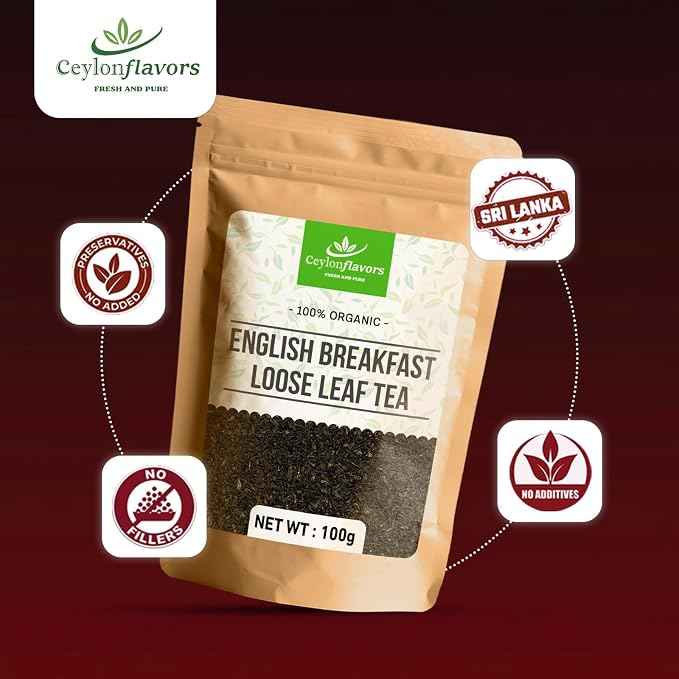 Organic Ceylon English Breakfast Tea | Loose Leaf 100g |