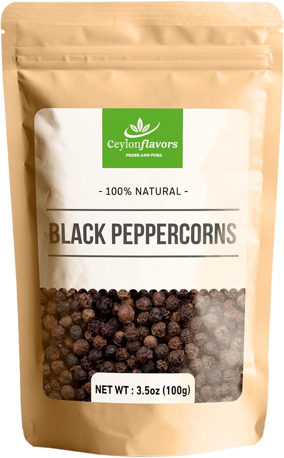 Naturally grown premium Whole Black Peppercorns | 100g