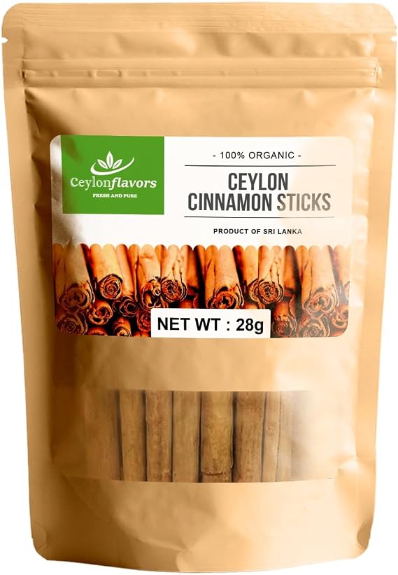 Organic Ceylon Cinnamon Sticks, True Cinnamon, 28g